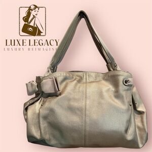 2021 Metallic Leather Bow hobo bag Salvatore Ferragamo